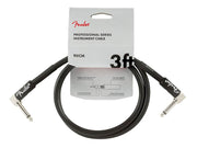 Fender instrumentkabel, zwart, 3ft, 2x haakse jack