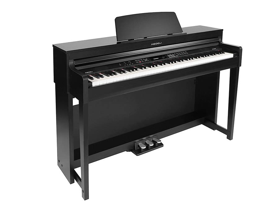 digital upright piano, 88 keys graded hammer action, triple sensor (GP3), 2 x 25 W, black satin
