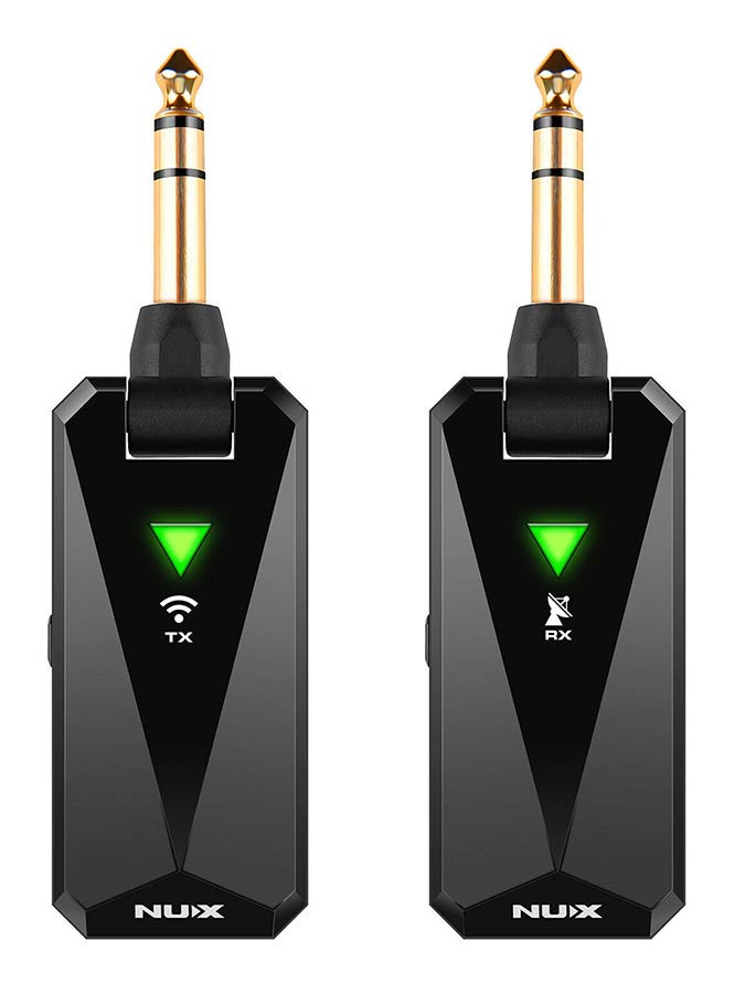 NUX: 2.4 GHz draadloos systeem voor gitaar, jack plug zender en ontvanger, automatisch pairing systeem