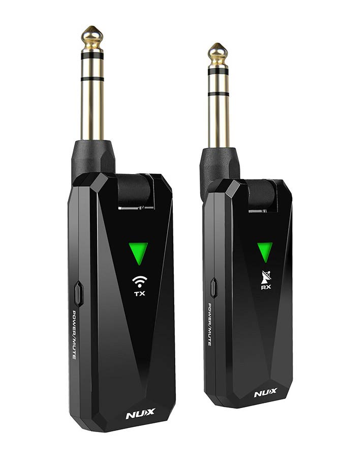 NUX: 2.4 GHz draadloos systeem voor gitaar, jack plug zender en ontvanger, automatisch pairing systeem
