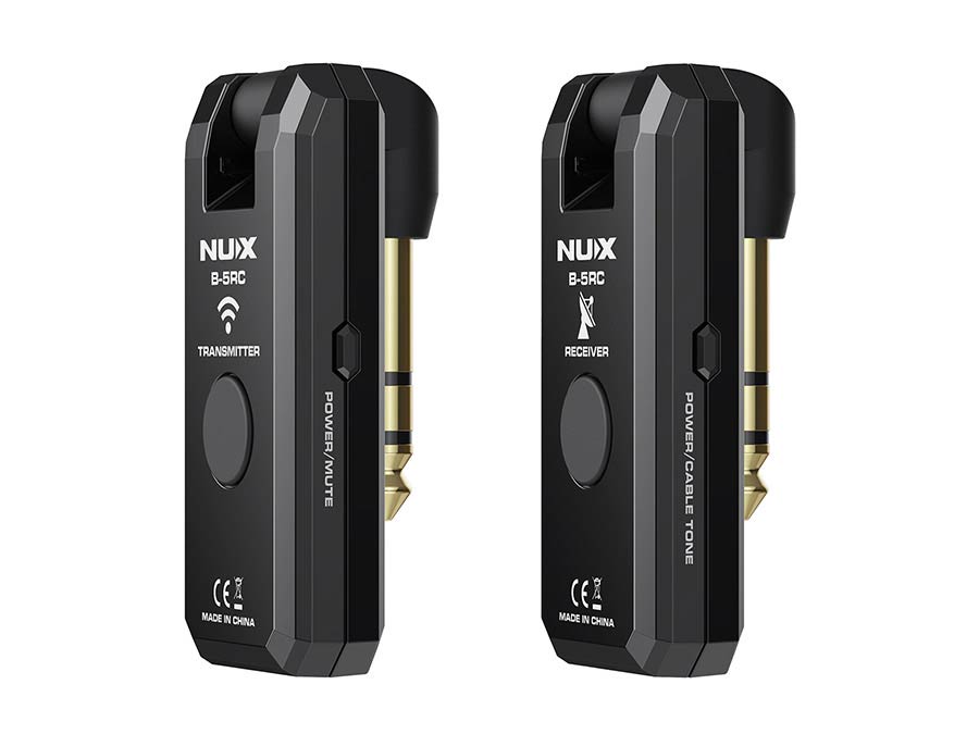 NUX: 2.4 GHz draadloos systeem voor gitaar, jack plug zender en ontvanger, automatisch pairing systeem