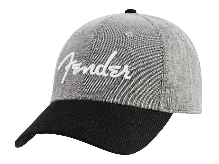 Fender Hipster dad hat, gray and black, one size fits most