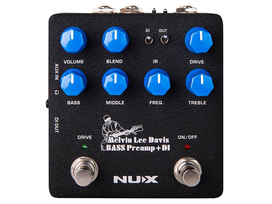NUX: basgitaar voorversterker "Melvin Lee Davis Signature"  met D.I.