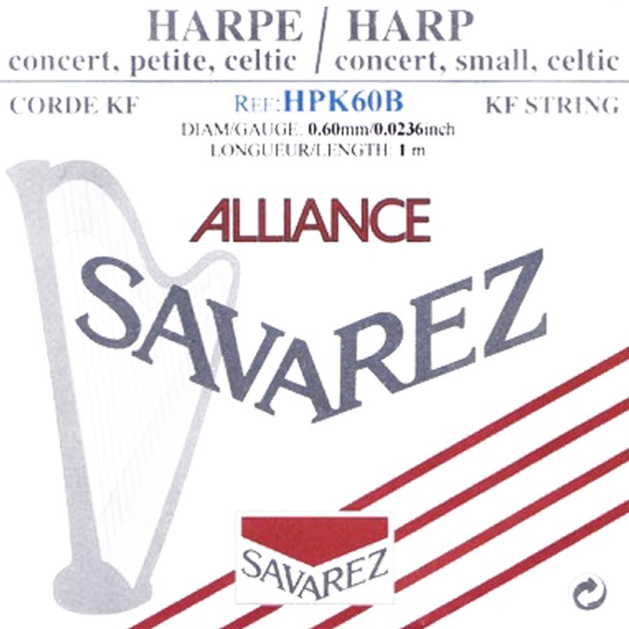 Savarez HPK60B Alliance harpsnaar voor kleine harp en concertharp 0,60 mm 1 m zwart