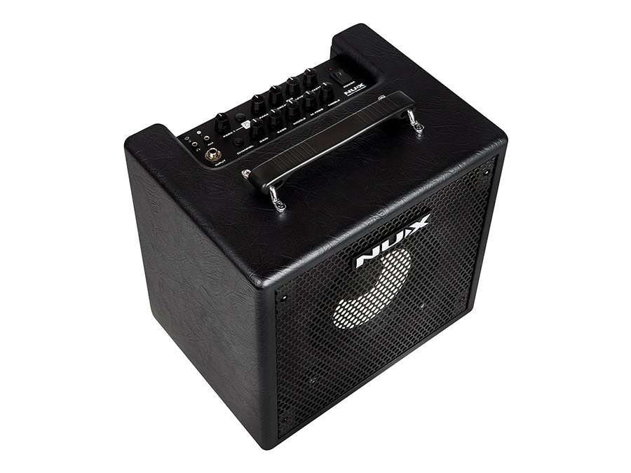 NUX: digitale basversterker, 50 watt, 6,5" speaker, modeling, drumcomputer + looper, BT, incl footswitch