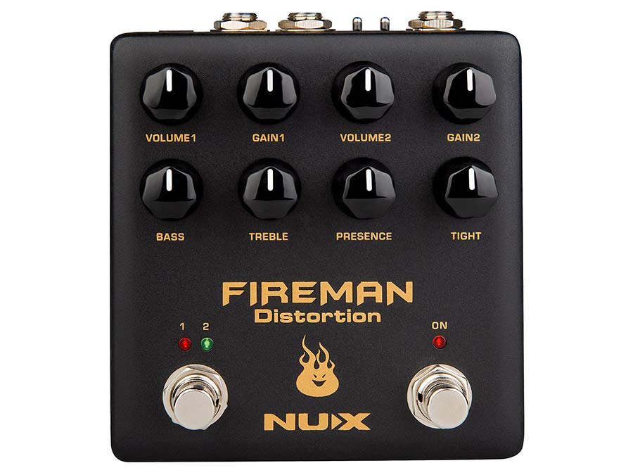 NUX: analoog dubbel-effectpedaal distortion FIREMAN