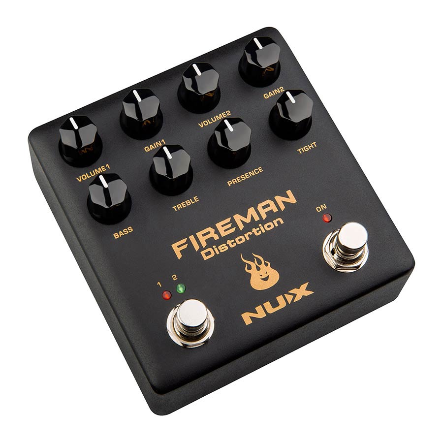 NUX: analoog dubbel-effectpedaal distortion FIREMAN