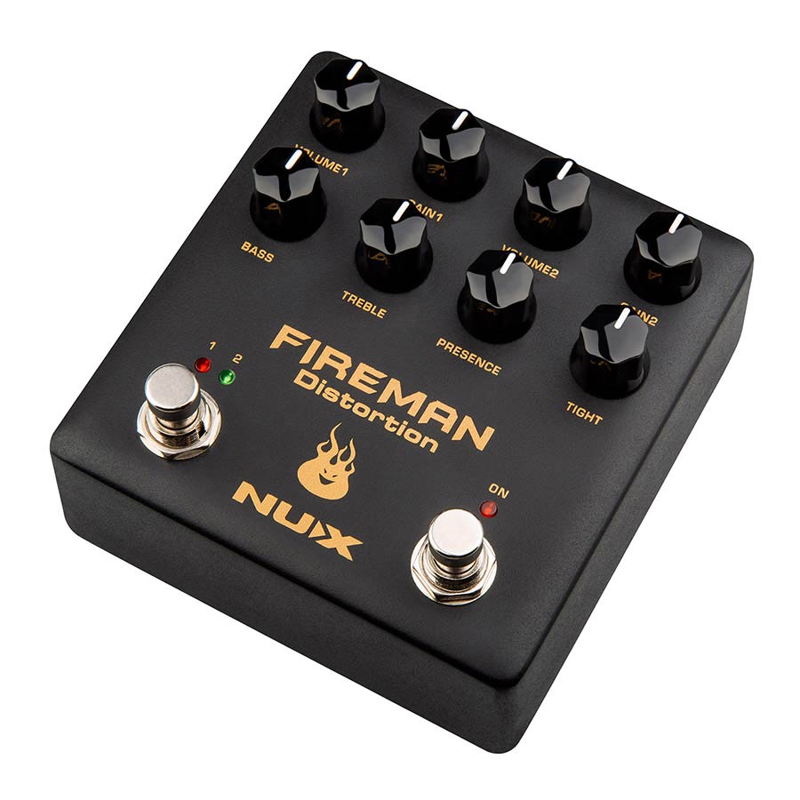 NUX: analoog dubbel-effectpedaal distortion FIREMAN