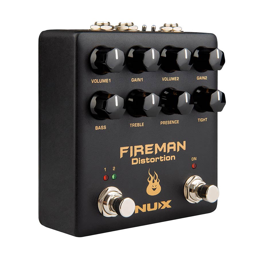 NUX: analoog dubbel-effectpedaal distortion FIREMAN