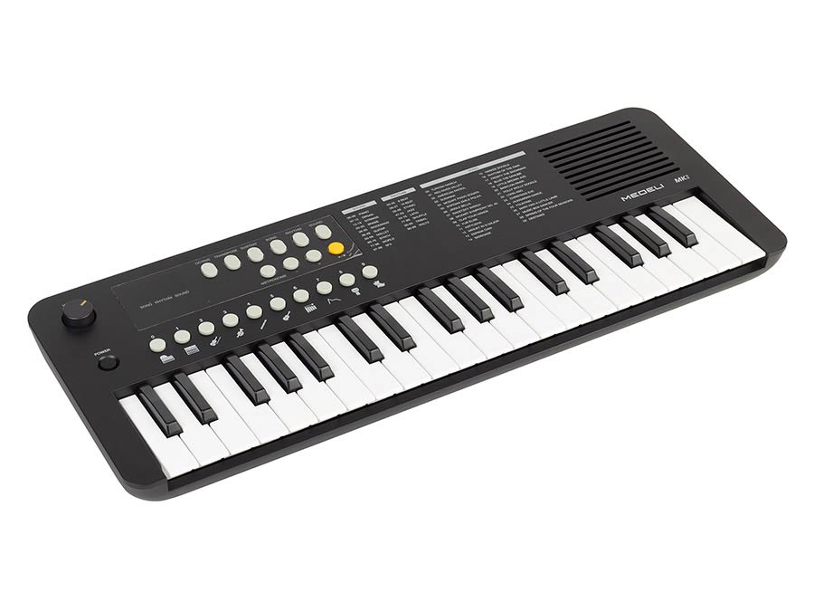 keyboard, 37 mini-size keys, with USB-C cable for power supply, 1 x 2 W, black
