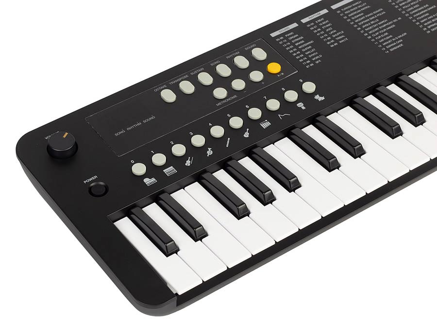 keyboard, 37 mini-size keys, with USB-C cable for power supply, 1 x 2 W, black