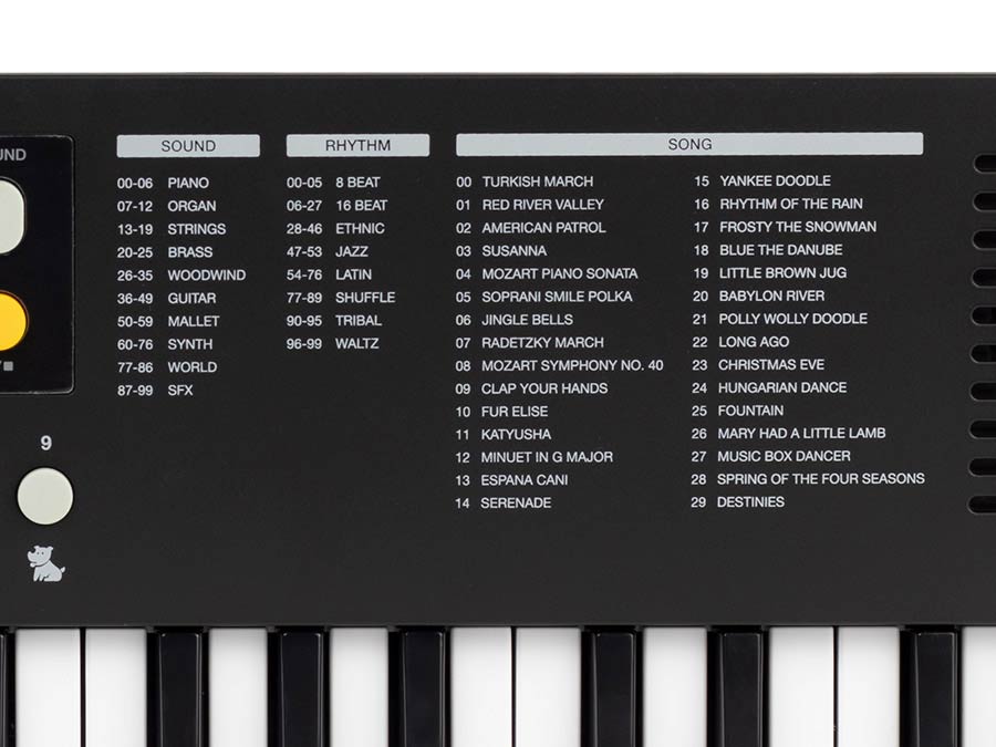 keyboard, 37 mini-size keys, with USB-C cable for power supply, 1 x 2 W, black