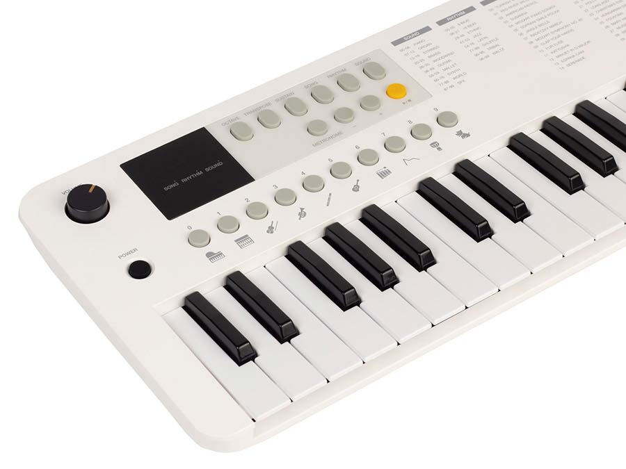 keyboard, 37 mini-size keys, with USB-C cable for power supply, 1 x 2 W, white