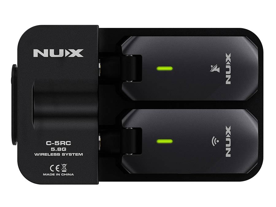 NUX: draadloos systeem voor gitaar en bas, zakformaat, jack plug zender en ontvanger, 5.8GHz band