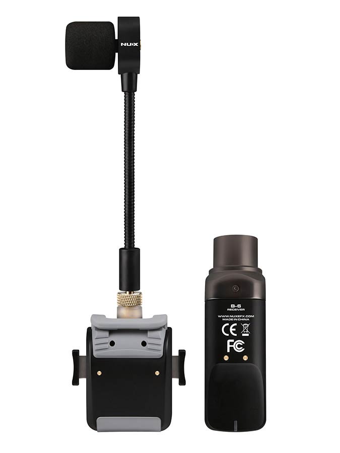NUX: draadloos systeem voor saxofoon, microfoon met zender en ontvanger, 2.4GHz band