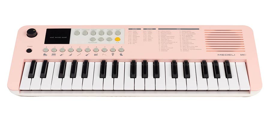 keyboard, 37 mini-size keys, with USB-C cable for power supply, 1 x 2 W - pink