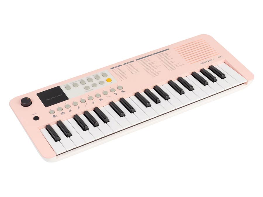 keyboard, 37 mini-size keys, with USB-C cable for power supply, 1 x 2 W - pink