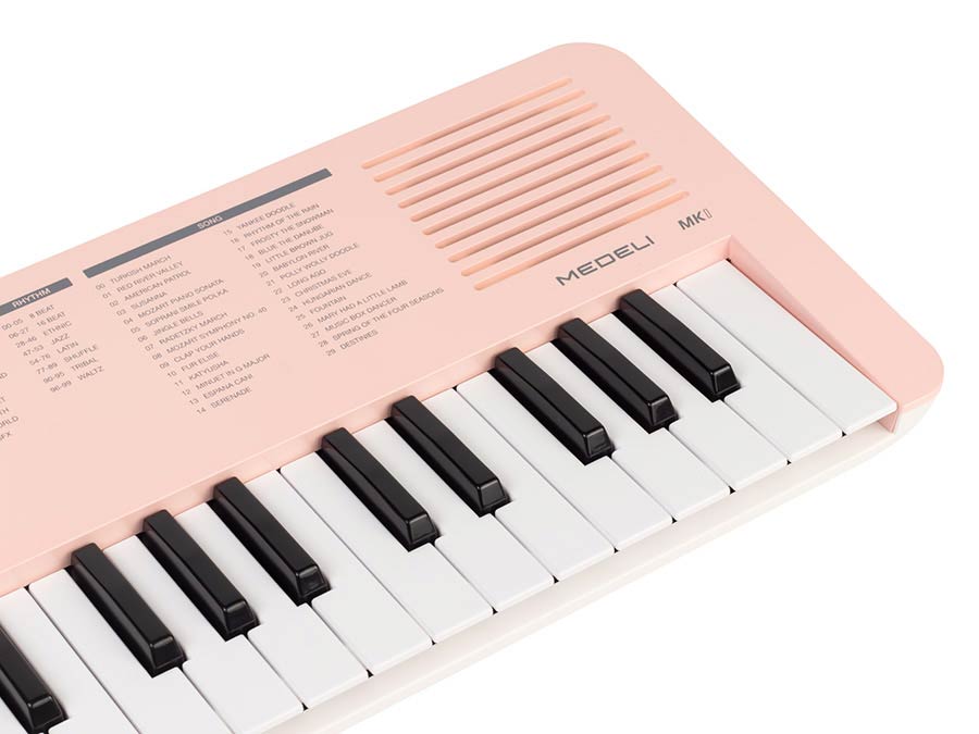 keyboard, 37 mini-size keys, with USB-C cable for power supply, 1 x 2 W - pink