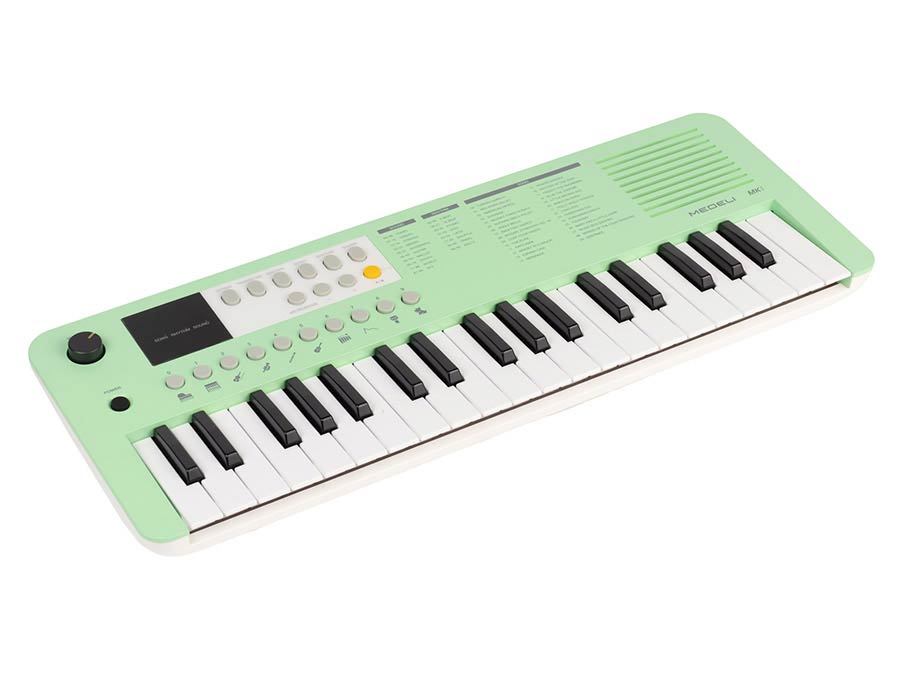 keyboard, 37 mini-size keys, with USB-C cable for power supply, 1 x 2 W - green