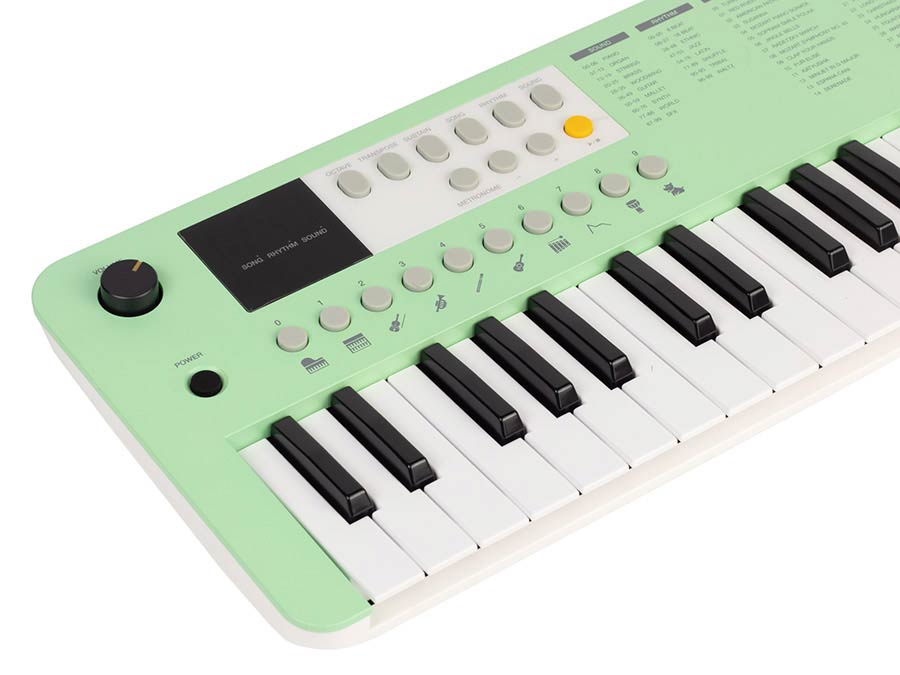 keyboard, 37 mini-size keys, with USB-C cable for power supply, 1 x 2 W - green
