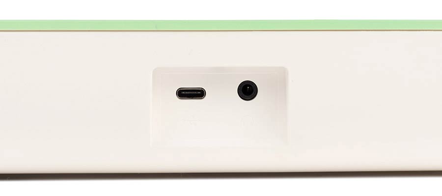 keyboard, 37 mini-size keys, with USB-C cable for power supply, 1 x 2 W - green