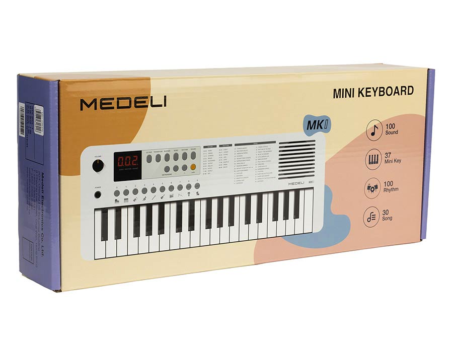 keyboard, 37 mini-size keys, with USB-C cable for power supply, 1 x 2 W - green