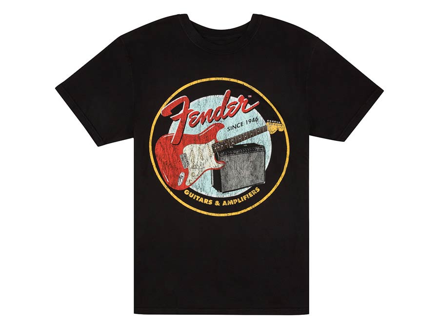 Fender 1946 guitars & amplifiers t-shirt, vintage black, M
