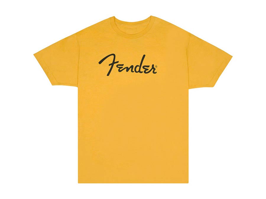 Fender spaghetti logo t-shirt, butterscotch, M