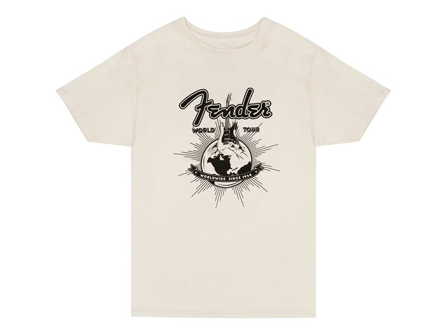 Fender world tour t-shirt, vintage white, L