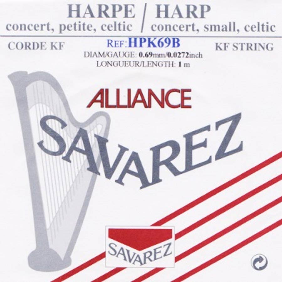 Savarez HPK69B harpsnaar voor kleine harp en concertharp 0,69 mm 1 m zwart