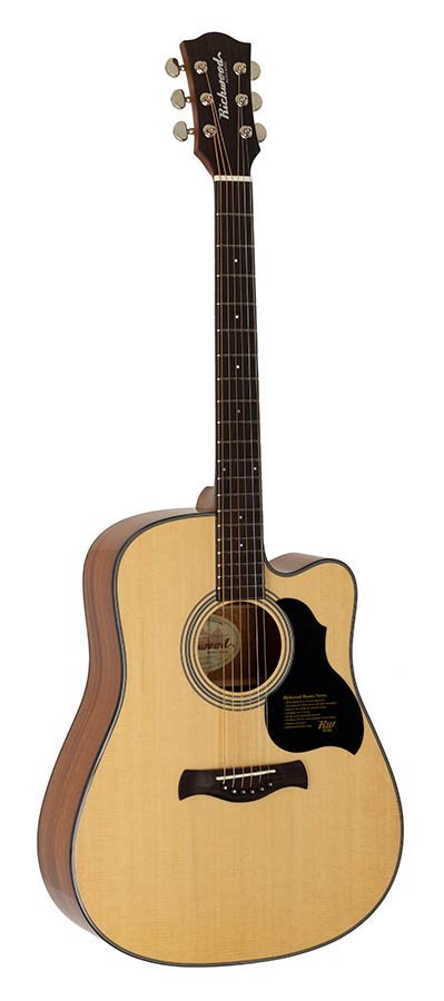 Richwood D-240-C All Solid Master Series custom shop dreadnought, glanzend sparren en mahonie, cutaway