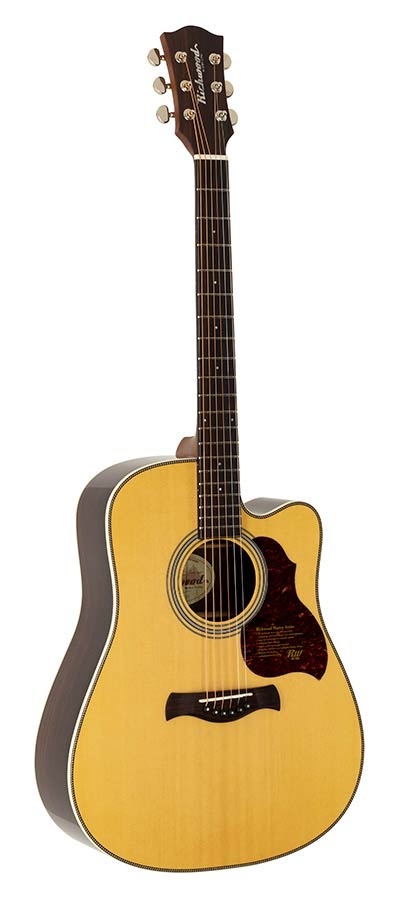 Richwood D-265-CVA All Solid Master Series custom shop dreadnought, sparren en palissander, cutaway, vintage aged afgewerkt
