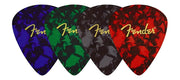 Fender pick shaped coasters, multi-coloured with logo, 4 pcs,