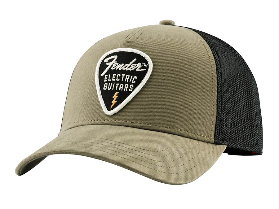 Fender snap back pick patch hat, olive