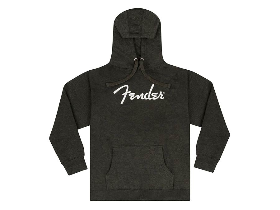 Fender Clothing spaghetti logo hoodie, grey heather, XXL