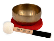 Sela Brass Singing Bowl 12cm, met klopper, viltring en katoenen tas