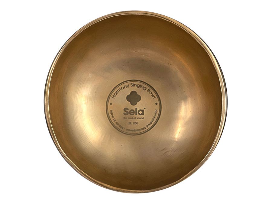 Sela Brass Singing Bowl 12cm, met klopper, viltring en katoenen tas