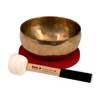 Sela Brass Singing Bowl 17cm, met klopper, viltring en katoenen tas