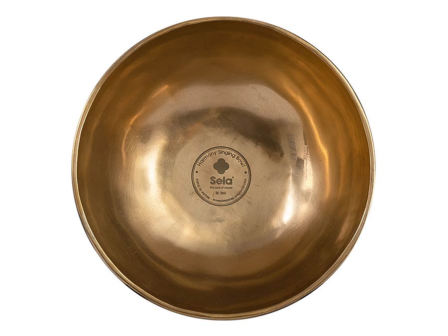 Sela Brass Singing Bowl 19cm, met klopper, viltring en katoenen tas