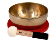 Sela Brass Singing Bowl 22cm, met klopper, viltring en katoenen tas