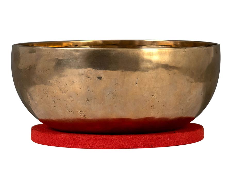 Sela Brass Singing Bowl 26cm, met klopper, viltring en katoenen tas