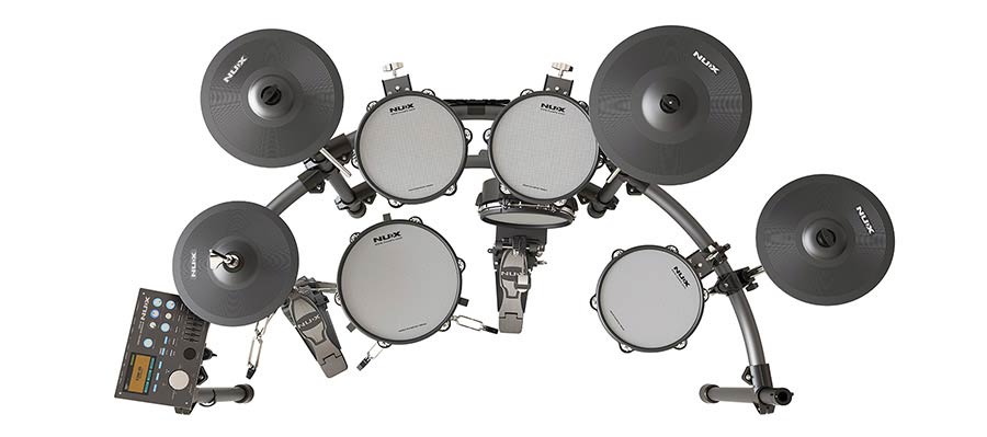 NUX DM-8 digitaal drumstel met REMO-Meshvellen en USB-Multitrackopname