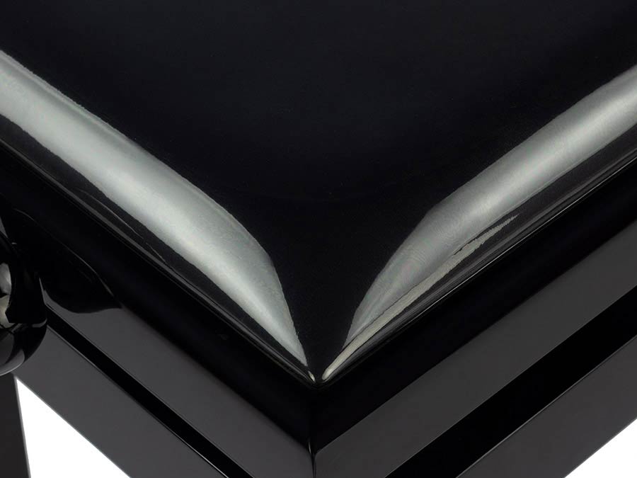 Boston PB2/2525 deluxe pianobank zijdeglans zwart met zwarte skai zitting