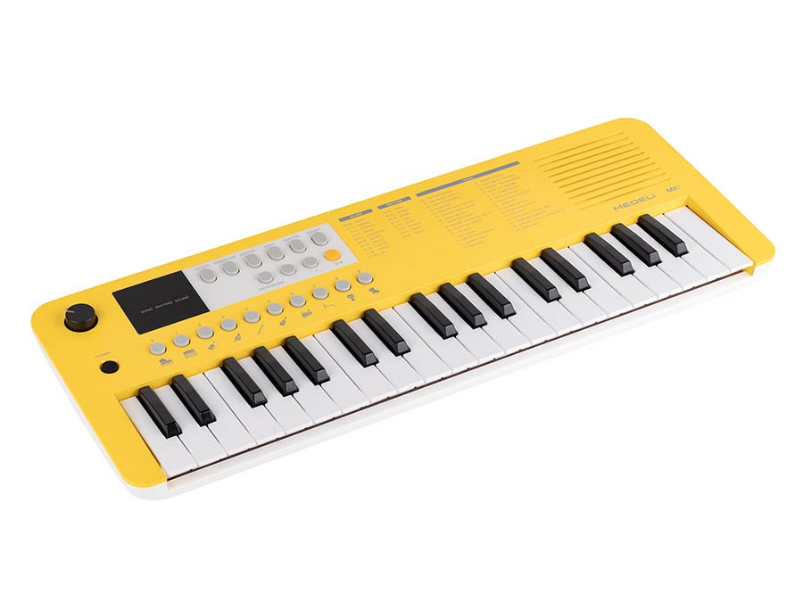 keyboard, 37 mini-size keys, with USB-C cable for power supply, 1 x 2 W - yellow