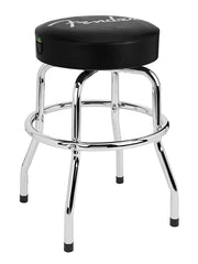Fender spaghetti logo pick pouch barstool, black/chrome, 24"