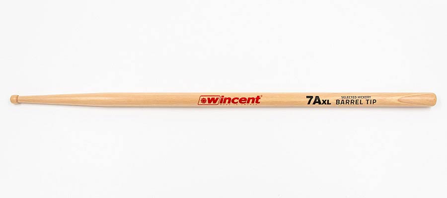 Wincent W-7AXLBT 7A XL Barrel Tip Hickory Drumstokken – 420 x 13,6 mm