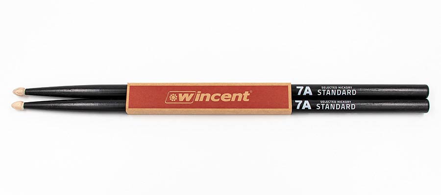 Wincent W-7ACB 7A Black Hickory Drumstokken – 395 x 13,6 mm