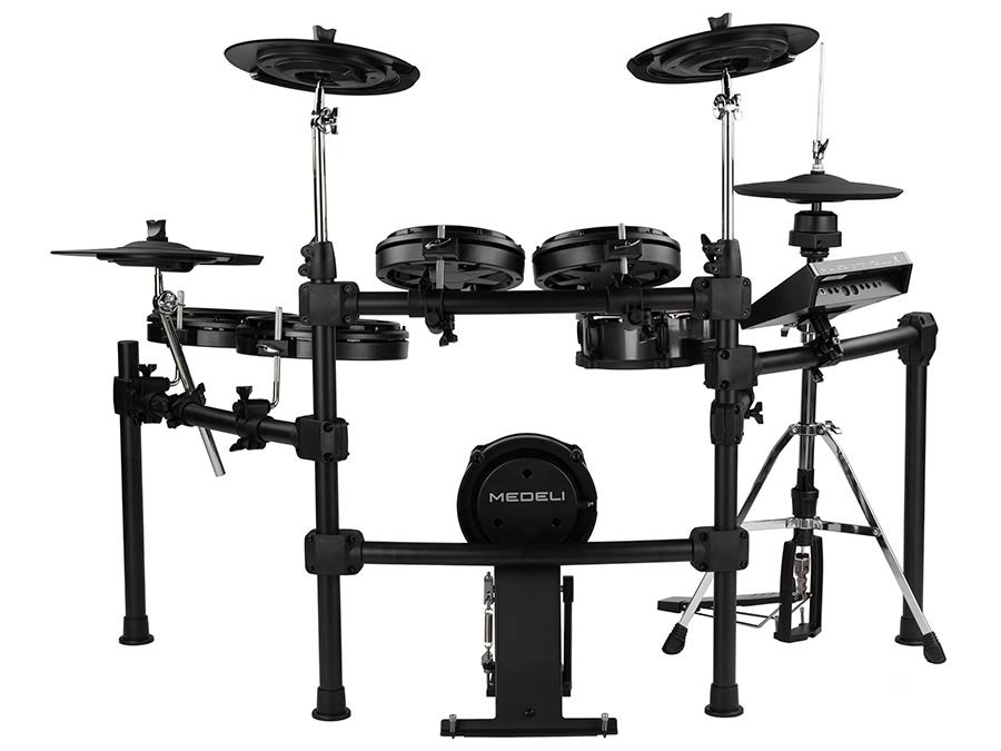 digital drum kit, all mesh head double crash and double floor tom, 8in kick, real hi-hat stand