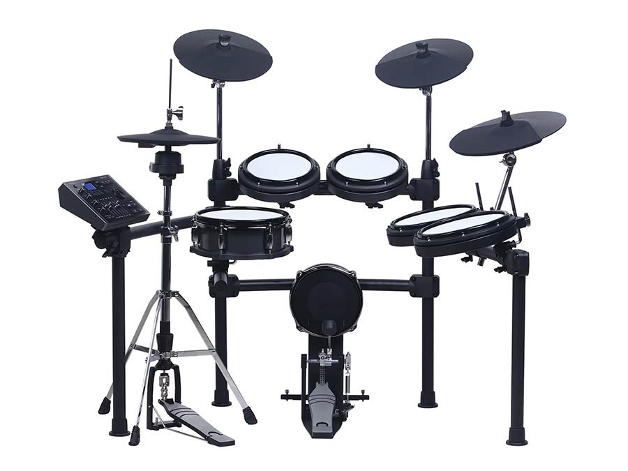 digital drum kit, all mesh head double crash and double floor tom, 8in kick, real hi-hat stand