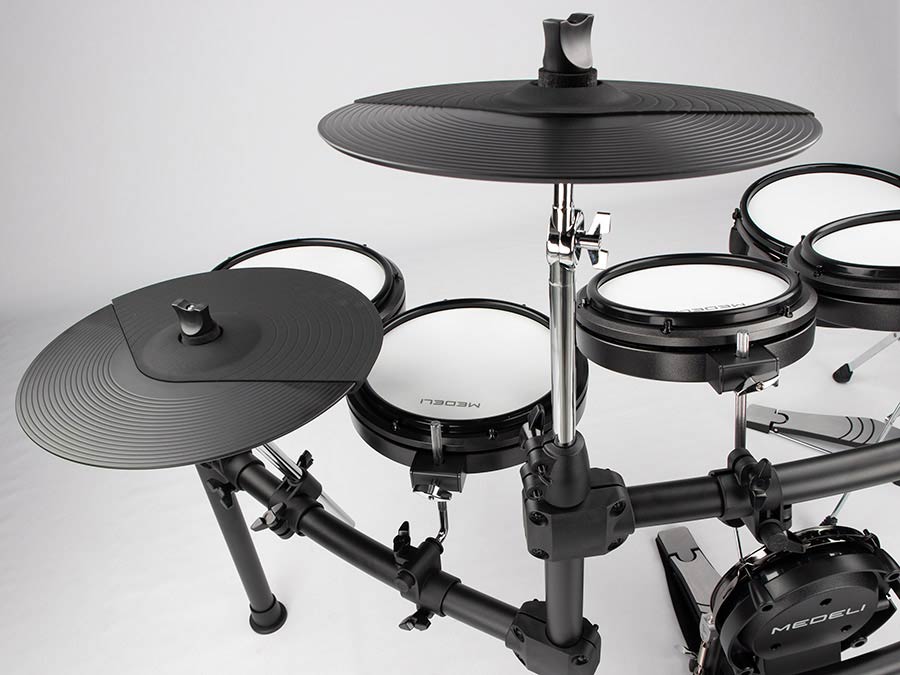 digital drum kit, all mesh head double crash and double floor tom, 8in kick, real hi-hat stand